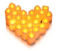 Litake candele a LED, senza fiamma con luce bianca calda tremolante e realistica alimentazione a batteria ideali come decorazione per matrimoni, compleanni, festival, casa, cene, feste, 24 pezzi
