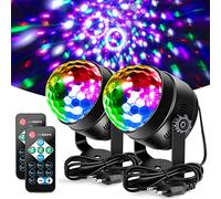 Litake Luces de Discoteca, 2PZ 6W 7 Colori 3 Modos Luce Palcoscenico Musica Attivata Telecomando Luz Estroboscópica LED per feste, bar, club, festival, matrimonio
