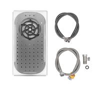 Litatori Rinser con rotazione a 360 gradi, lavandino in vetro di vetro inossidabile in acciaio inossidabile con tubo del vassoio per gocciolamento per cucina, ristorante, bar, (Stainless Steel)