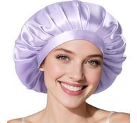 LitBear 22 Momme - Cuffia in Seta per Dormire, 100% Seta di gelso, 100% Silk Bonnet con Fascia Elastica, Traspirante e Regolabile per Capelli Ricci, Colore: Rosa., 61