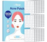 LitBear Confezione grande, 1008 cerotti idrocolloidali per brufoli, imperfezioni e acne, adatti per tutti i tipi di pelle