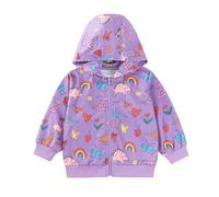LitBud, felpa con cappuccio per ragazze, con zip, in maglia, con cappuccio, pullover, a maniche lunghe, abbigliamento per bambini, autunnale, 1-8 anni, 2-3 Jahre