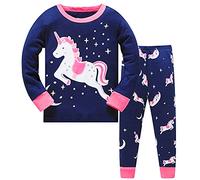 LitBud Ragazze Bambini Biancheria da Notte Pigiama Unicorno Sleepwears Pigiami Due Pezzi Maniche Lunghe Set di Superiore + Pantaloni Indumenti da Notte per Childs Taglia 8-9 Anni 9T Halloween