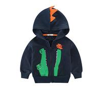 LitBud Ragazzi Felpe con Cappuccio per Bambini Dinosauro del Fumetto del Bambino Coccodrillo Natale Autunno Cappotto Regno Blu Taglia 5-6 Anni 6T Regalo di Ringraziamento