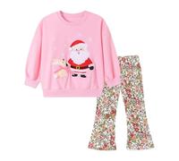 LitBud Set di vestiti per ragazze, abbigliamento per bambini per bambini a maniche lunghe + leggings 2 pezzi in cotone casual Loungewear Suit autunno primavera età 1-8 anni