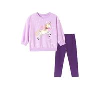 LitBud Set di vestiti per ragazze, abbigliamento per bambini per bambini a maniche lunghe + leggings 2 pezzi in cotone casual Loungewear Suit autunno primavera età 1-8 anni
