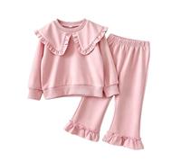 LitBud Set di vestiti per ragazze, abbigliamento per bambini per bambini a maniche lunghe + leggings 2 pezzi in cotone casual Loungewear Suit autunno primavera età 1-8 anni