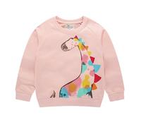 LitBud Sweatshirts Ragazza Felpe Dinosauro Bambina Pullover Maglione Maniche Lunghe Scollo Rotondo Top Maglietta per Bambini 5-6 Anni