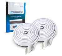 Litcessory Cavo di Prolunga per Philips Hue Lightstrip Plus (1m, 2 Pezzi, Bianco - STANDARD 6-PIN V3 / WiZ Lightstrip)