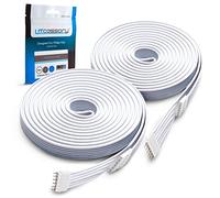 Litcessory Cavo di Prolunga per Philips Hue Lightstrip Plus (3m, 2 Pezzi, Bianco - STANDARD 6-PIN V3 / WiZ Lightstrip)