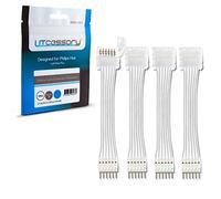 Litcessory Connettore da 6-Pin a Tagliare-Fine di Estensione per Philips Hue Lightstrip Plus (50mm, 4 Pezzi, Bianco - STANDARD 6-PIN V3)