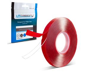 Litcessory Nastro di Montaggio per Strisce Luminose (5m) per Philips Hue, WiZ, LIFX, and C by GE Lightstrips - Forte, Rimovibile, Biadesivo - Compatibile con la maggior parte delle strisce LED