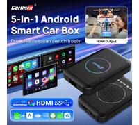 LITE S CarlinKit Box TV Android 5-in-1 con HDMI, Adattatore Wireless Android Auto CarPlay, Riproduzione Video Online, Aggiornamento OTA per Auto OEM