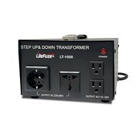 LiteFuze Convertitore di tensione serie LT 1000 Watt Step Up/Down - Convertitore di potenza da 110 V a 220 V/220 V a 110 V, cavo completamente messo a terra, presa universale, certificato CE [5 anni di garanzia]