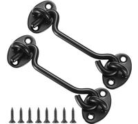 Litensh 2 chiusure a gancio per porta da fienile, gancio e chiusura a occhiello, ganci per cabina e serratura a occhiello, gancio girevole per finestra per porta scorrevole, camera da letto, bagno