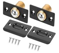 Litensh 2 chiusure a sfera regolabili per porte interne, per dispensa invisibili, con cuscinetti a rulli a molla, per armadietti, armadi, colore nero