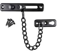 Litensh 2 serrature a catena per porta, in acciaio inox, antifurto, serratura scorrevole, per hotel, casa, soggiorno, motel, appartamento, camera da letto, colore nero