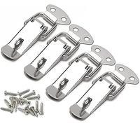 Litensh 4 chiusure a tensione in acciaio inox, chiusura a leva da 56 mm, chiusura a molla, clip a morsetto, chiusura a scatola, cerniera per cassetta degli attrezzi, cassetto, cassettiera, armadio (4)