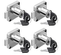 Litensh 4PCS Serratura a camma 22mm, Serratura Cassetto Scrivania, Blocco per Cassetti con Chiavi, serratura per armadietto di sicurezza con chiave Serratura diversa per armadietto per mobili Cassetta