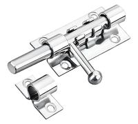 Litensh Bullone di blocco per cancello scorrevole resistente con foro per lucchetto, chiavistello di sicurezza per cancello a barilotto in acciaio inossidabile 304, diametro 12 mm. Nero (acciaio