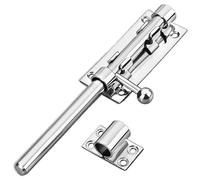 Litensh Bullone di blocco per cancello scorrevole resistente con foro per lucchetto, Serratura per porta in acciaio inossidabile 304, barra di sicurezza per cancello scorrevole, diametro 12 mm, 196 mm