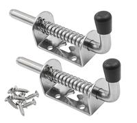 Litensh Chiavistello a molla da 12,7 cm, in acciaio inossidabile 304, chiavistello scorrevole per porta per fienile, garage, capannone, armadio, rimorchio, chiavistello, 128 mm, argento