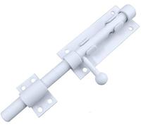 Litensh Chiavistello di sicurezza per cancello scorrevole, resistente, con foro per lucchetto, in acciaio inox 304, diametro 14 mm, bianco (196 mm)