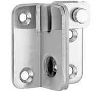 Litensh Chiavistello per porta con serratura in acciaio inox con lucchetto, foro di chiusura della porta, per porte in legno, armadio da giardino, aperto a destra (Argento, S: 40 x 45)
