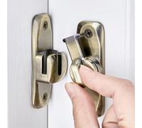 Litensh Chiusura per porta a ribalta, 90/180 gradi, serratura per cancello della porta del fienile, ad angolo retto, per porte scorrevoli, per porte scorrevoli e porte scorrevoli per bagno (1, bronzo