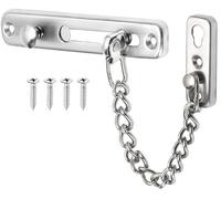 Litensh Door Chain Lock, serratura a catena in acciaio inox, catena di sicurezza, catena di protezione per porta, serratura a scorrimento, serratura per hotel, famiglia, porte interne (2, argento)
