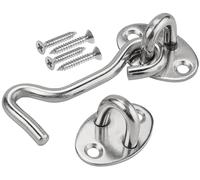 Litensh Gancio tempesta in acciaio inox, gancio per cabina e chiavistello ad occhiello, chiavistello per armadio, serratura a gancio per porta fienile, gancio per cancello e chiavistello ad occhiello