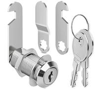 Litensh Lucchetto a camme per armadi da 16 mm, serratura per cassetta delle lettere da 5/8 pollici con chiave, diverse serrature di ricambio sicure per documenti, cassetti, comò, porta armadio (1, 35