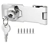 Litensh Lucchetto con serratura a serratura, chiusura a chiave con diverse chiavi, cassetto armadietto Serratura, Lucchetto Hasp, Chiusure Hasp, chiavistello, serratura per porte (3 Inch)