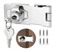 Litensh Lucchetto con serratura a serratura, chiusura a chiave con diverse chiavi, cassetto armadietto Serratura, Lucchetto Hasp, Chiusure Hasp, chiavistello, serratura per porte (2.5 Inch)