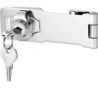 Litensh Lucchetto con serratura a serratura, chiusura a chiave con diverse chiavi, cassetto armadietto Serratura, Lucchetto Hasp, Chiusure Hasp, chiavistello, serratura per porte (4 Inch)