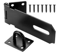 Litensh Lucchetto per porta da 10 cm, in acciaio inossidabile 304, chiusura di sicurezza per porta, colore nero