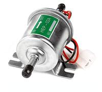 Litensh Pompa carburante elettrica universale, gas a bassa pressione in linea modulo pompa in metallo bullone di fissaggio filo in linea per benzina e diesel HEP-02A (d'argento)