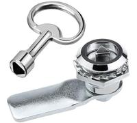 Litensh Serratura a camma con chiave a bussola triangolare, serratura elettrica multifunzione per armadietti, argento