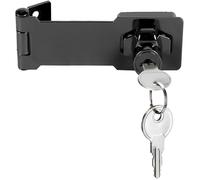 Litensh Serratura a Chiave, Lucchetto Hasp, Chiusure Hasp, chiavistello, chiavistello, serratura per porte, Cassetto Armadio Serrature Hasp,Chiusura a Scatto Cromata,nero