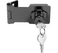 Litensh Serratura a Chiave, Lucchetto Hasp, Chiusure Hasp, chiavistello, chiavistello, serratura per porte, Cassetto Armadio Serrature Hasp,Chiusura a Scatto Cromata,nero