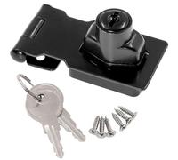 Litensh Serratura a Chiave, Lucchetto Hasp, Chiusure Hasp, chiavistello, chiavistello, serratura per porte, Cassetto Armadio Serrature Hasp,Chiusura a Scatto Cromata,nero