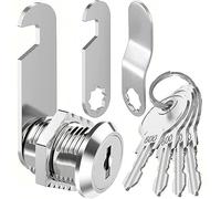 Litensh Serratura per Cassetta Postale Con 4 Chiavi, per Armadietto, Cabinet, Cassetti, Armadio (25MM)