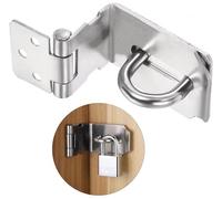 Litensh Serratura per porta ad angolo retto da 7,6 cm, 90 gradi, in acciaio inossidabile 304, chiusura di sicurezza per porta, colore argento