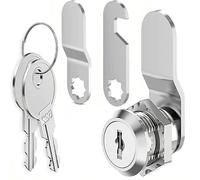 Litensh Serrature a camma per armadietti 20 mm, serratura per cassette postali con chiave diversa, serratura per cassette postali, cassettiere sicure (1, 20 mm)