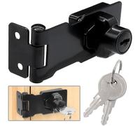 Litensh Serrature a chiave con chiavi, manopola girevole con chiave, serratura di sicurezza per porta, serratura per armadietti cancelli, chiavistello per bloccare (4 Inch Black)