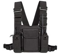 Litensh Walkie Talkie Spalla Petto Tasca Imbracatura Borse Pack Zaino Fondina Bidirezionale Radio Carry Case Holder Rescue Essentials Vest Rig Pouch Nero Gilet Tattico Tactical Vest