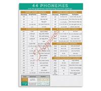 Literacy Poster Phonemes Graphemes English Guide | Shows common letter combinations that represent each of the forty four sounds(Framed,16x24inch(40x60cm))