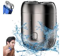 Literalous Shaver, 2025 New Upgrade Pocket Shaver USB Mini Shavers, Portable Rotary Dual Ring Electric Razor, Suitcase Design for Home, Car, Travel (Black)