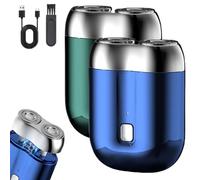 Literalous Shavers, 2025 New Upgrade Pocket Shaver USB Mini Shavers, Portable Dual Head Electric Design with USB Charging, Compact Shaver for Man Travel Home (Blue+Green)