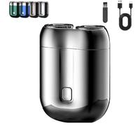 Literalous Shavers, 2025 New Upgrade Pocket Shaver USB Mini Shavers, Portable Rotary Dual Ring Electric Razor, New Model Mini Dual-Head Electric, for Travel Office Business Trip (Silver)